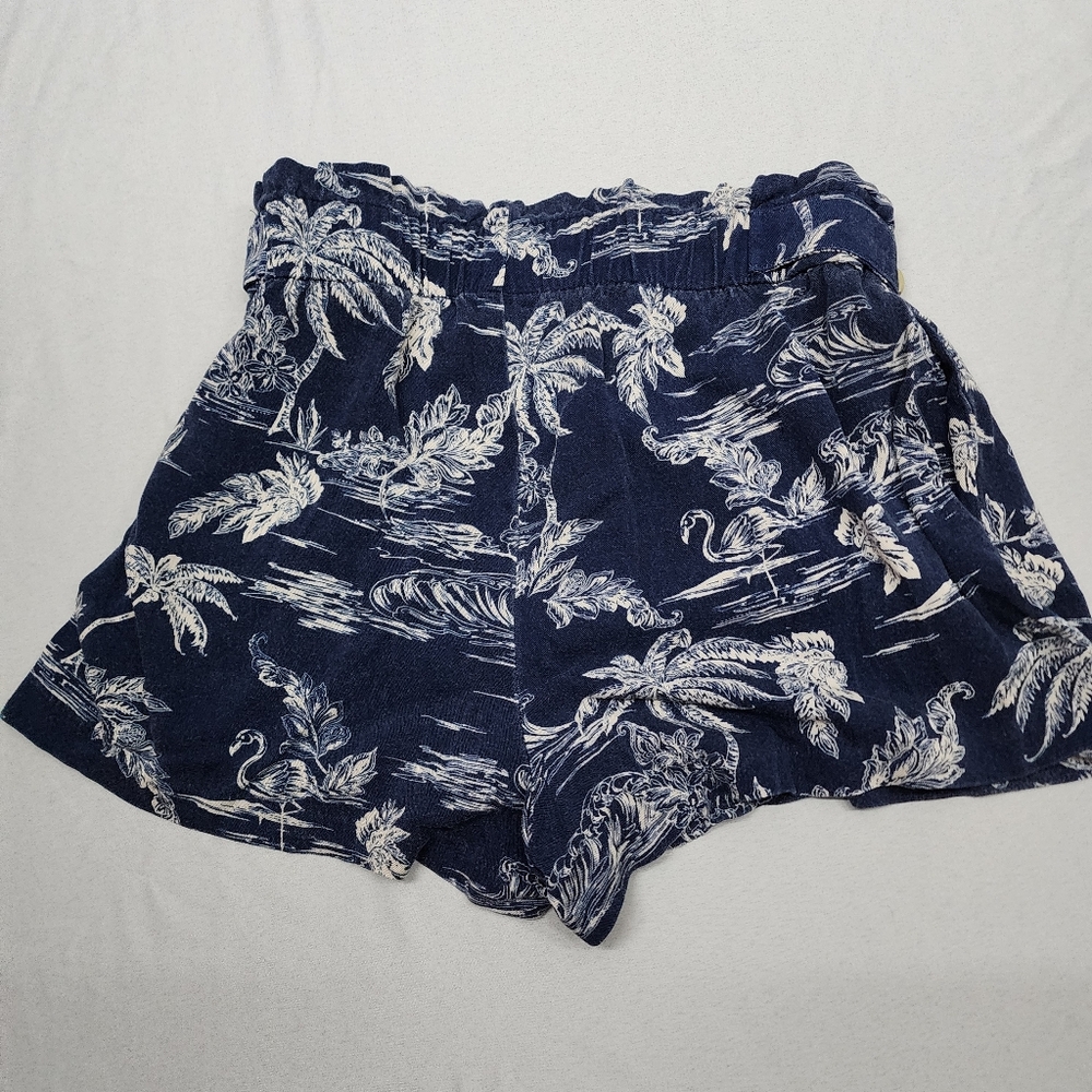 a.n.a Shorts Women's Size 6 Navy Oasis Beach Nautical High Waist Elastic Flowy - Picture 2 of 5